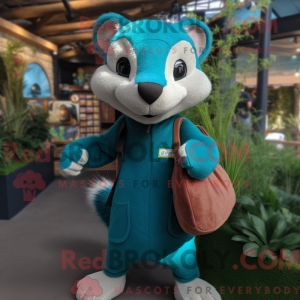Teal Weasel Maskottchen...