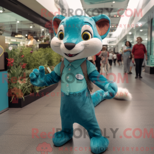 Teal Weasel Maskottchen...
