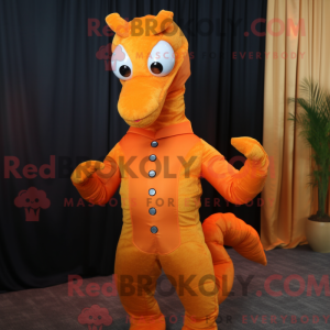 Orange Sea Horse maskot...