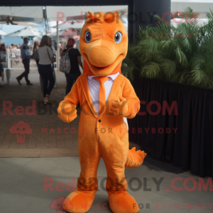 Orange Sea Horse maskot...