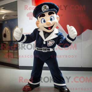 Navy Mime maskot kostume...