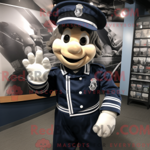 Navy Mime maskot kostume...