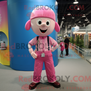 Pink Juggle mascot costume...