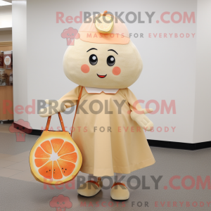 Beige Grapefrugt maskot...