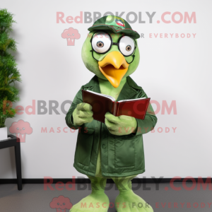 Green Turkey mascot costume...