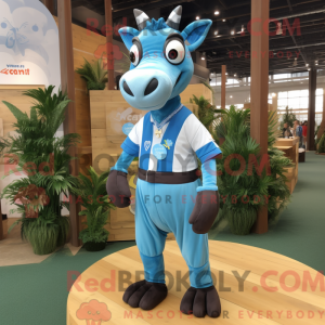 Sky Blue Okapi mascot...