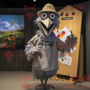 Gray Rooster mascot costume...