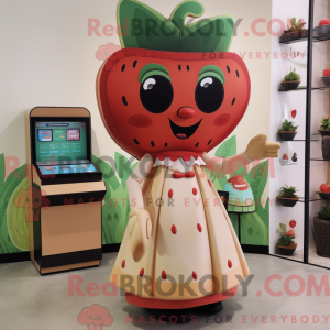 Tan Strawberry mascot...