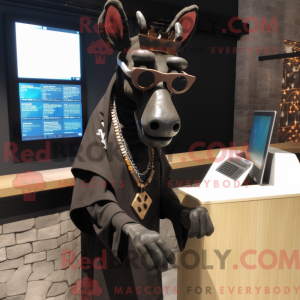 Black Okapi mascot costume...