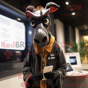 Black Okapi mascot costume...