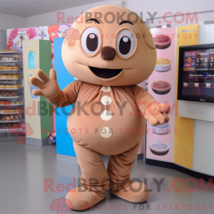 Tan Candy mascot costume...