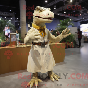 Cream Tyrannosaurus mascot...
