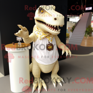 Cream Tyrannosaurus mascot...