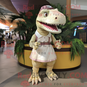 Creme Tyrannosaurus maskot...