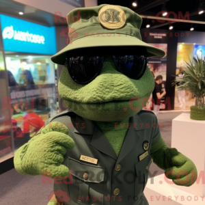 Green Navy Seal mascot...