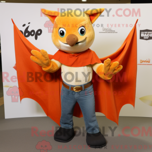 Orange Bat mascot costume...