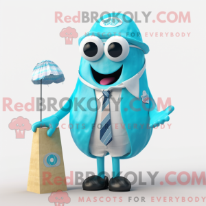 Cyan Oyster mascot costume...