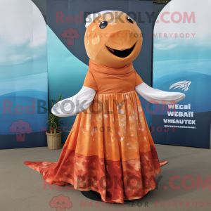 Rust Whale mascot costume...