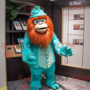 Cyan Orang-Utan Maskottchen...