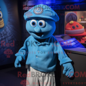 Blue Medusa mascot costume...
