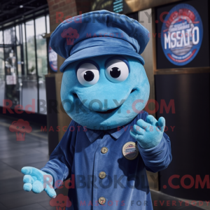 Blue Medusa mascot costume...