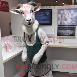 Silver Goat mascot costume...