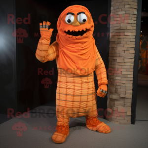 Oranje mummie mascotte...