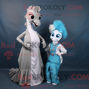 Sølv havhest maskot kostume...
