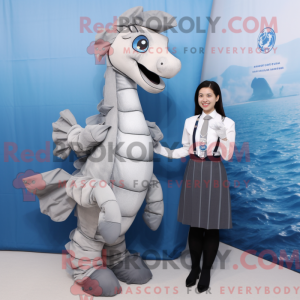 Silver Sea Horse mascot...