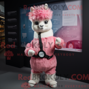 Pink Alpaca mascot costume...