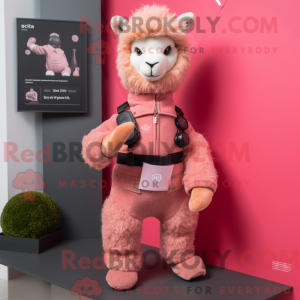 Pink Alpaca mascot costume...