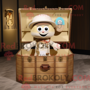 Beige Treasure Chest mascot...