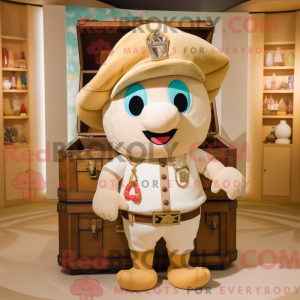 Beige skattekiste maskot...