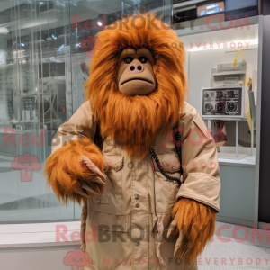 Tan Orangutan mascot...