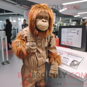 Tan Orangutan mascot...