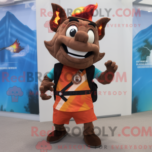 Brown Fire Eater mascot...