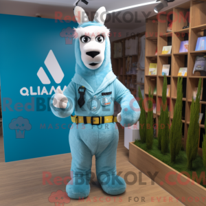 Cyan Lama Maskottchen...