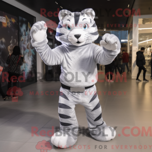 Silver Tiger mascot costume...