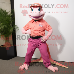 Pink Lizard-mascottekostuum...