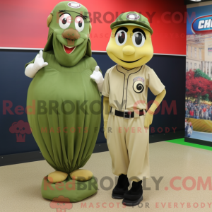 Olive Baseball Glove mascot...