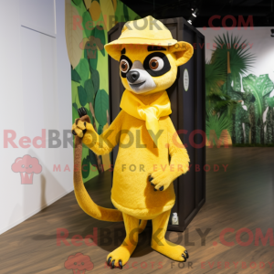 Gul Lemur-maskotdraktfigur...