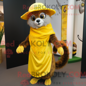 Geel Lemur mascottekostuum...