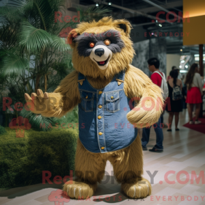 Gold Sloth Bear mascot...