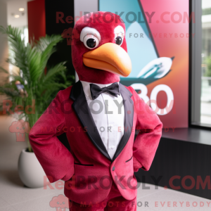 Maroon Flamingo maskot...