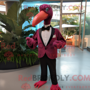 Maroon Flamingo mascot...