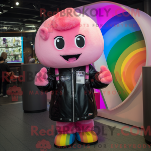 Pink Rainbow maskot kostume...