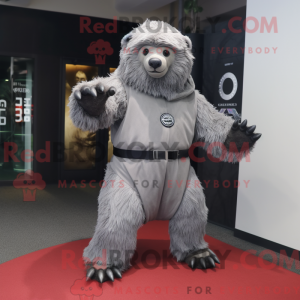 Silver Sloth Bear mascot...