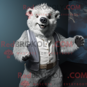 Silver Sloth Bear mascot...