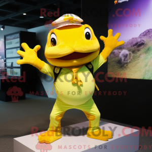 Yellow Frog mascot costume...