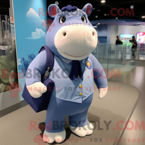 Navy Hippopotamus mascot...